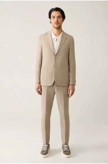 Men's Mink Unlined Linen Touch Suit Blazer