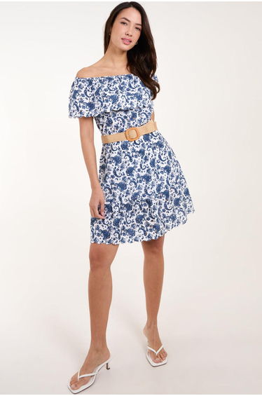 Bardot Broderie Mini Belted Dress