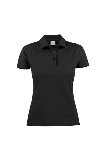 Printer Womens/Ladies Surf Light Melange Polo Shirt - Black