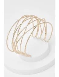 Gold Hollow Bracelet Cuff - gold - 1