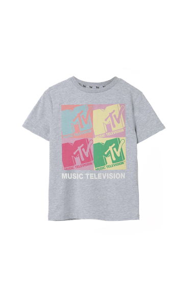 MTV Girls Colour Block Marl T-Shirt - Grey Marl