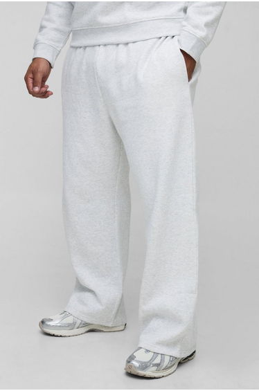 Plus Basic Straight Leg Joggers - grey marl