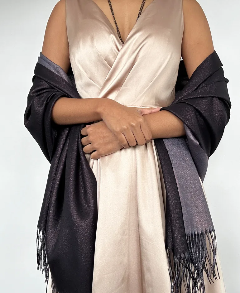 Shiny Lurexy Shawl Evening Shoulder Cover Up - 3