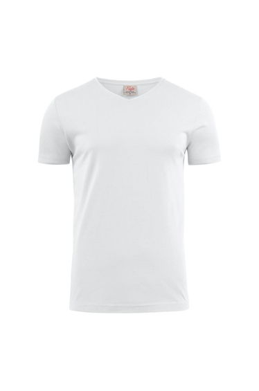 Printer Mens V Neck T-Shirt - White