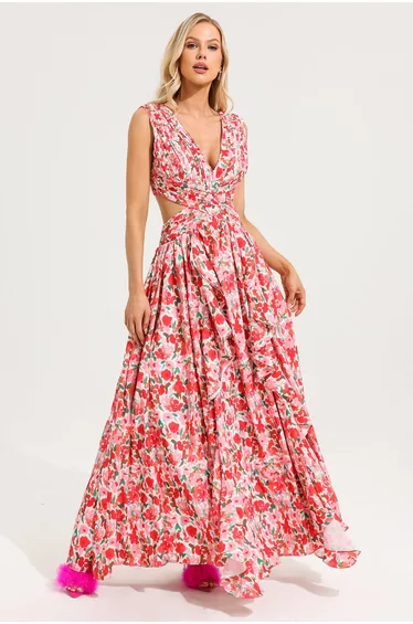 Françoise Floral Frill Maxi Dress