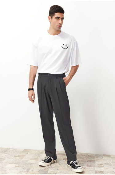 Anthracite Baggy Fit Trousers
