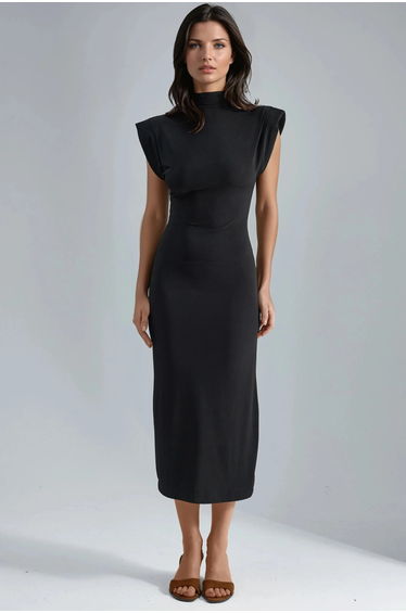 BUSEM Padded Slit Detailed Midi Dress