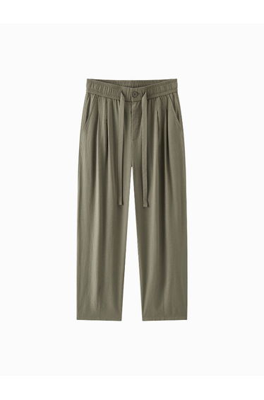 Women's solid color Pants with Elastic Waist