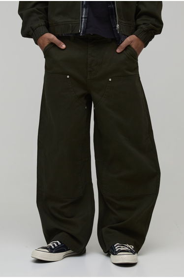 Barrel Fit Carpenter Trouser - olive