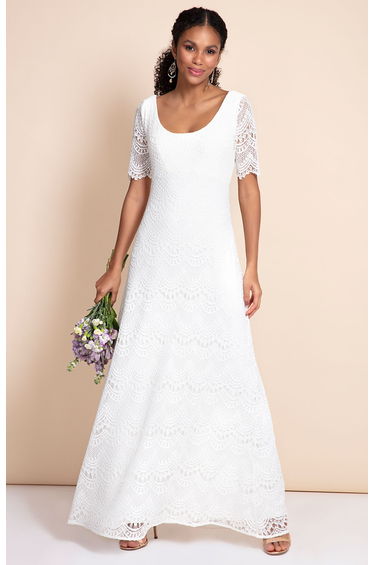 Claudia Lace Wedding Gown Bright Ivory