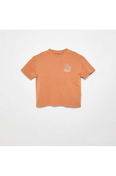 Oversized Printed T-shirt ORANGE