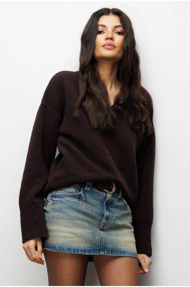 MIXRAY V-Neck Long Sleeve Sweater