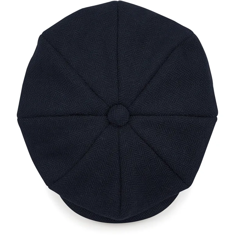 Beechfield Unisex Adults Heritage Baker Boy Cap - Navy Herringbone - 1