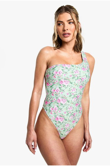 Ditsy Floral One Shoulder Swimsuit