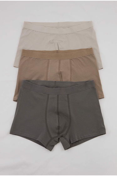 Brown-Beige-Anthracite 3-Pack Cotton Pieces Stretchy Boxer