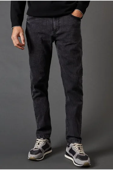 بنطلون جينز إستريتش بقصة ضيقة - أسود 