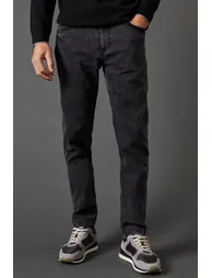 Washed Black Stretch Slim Fit Jeans - 1