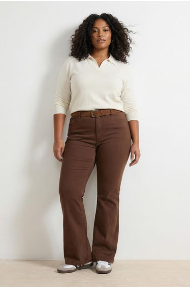 Plus Size Jeans - Brown - Slim