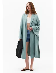 Long Oversize Kimono - GREEN MILIEU