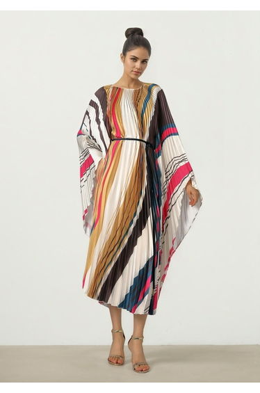Pleated Satin Kaftan