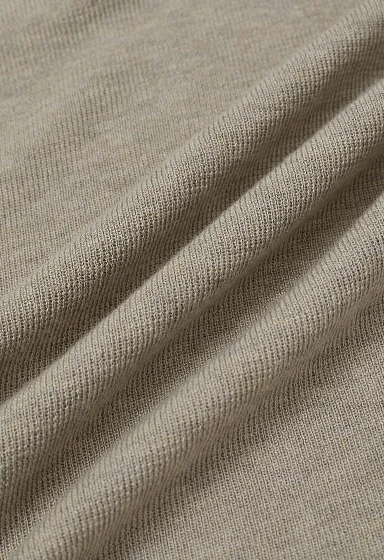 Ribbon-Tied Neckline Cap Sleeve Knit Top in Linen - 9