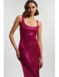 Petite Premium Crystal Embellished Jersey Midi Dress - 1