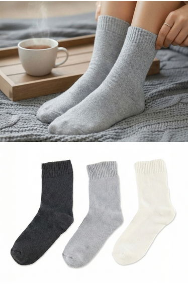 Multi-Colored 3-Pack Thick Terry Knitted Socks