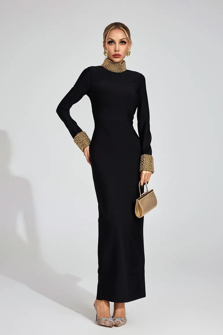 chinese dress ladies Belladonna Maxi Dress in Black