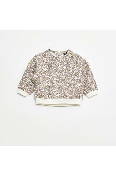 Patterned Fleece Pullover WHITE
