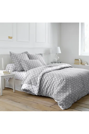 شرشف سرير بحواف مطاطية بطبعة منقطة