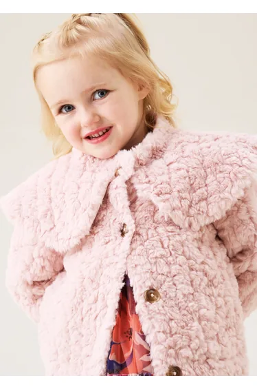 Cecile Faux Fur Cape Collar Coat