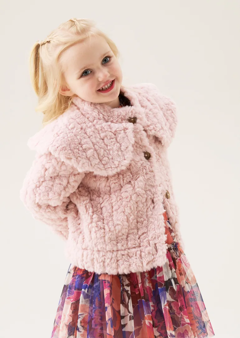 Cecile Faux Fur Cape Collar Coat - 3