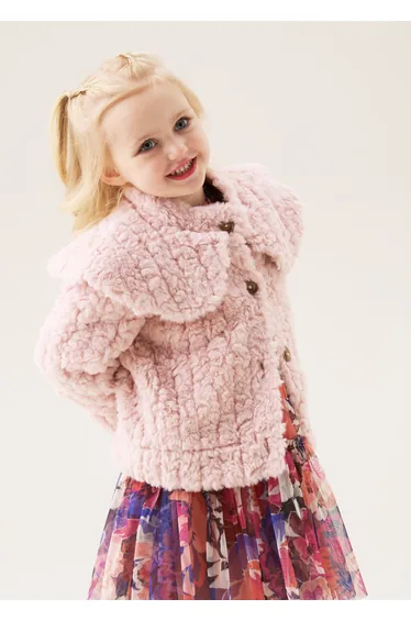 Cecile Faux Fur Cape Collar Coat