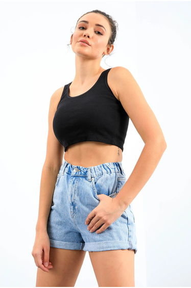 TOMMY Ribbed Sleeveless Crop Top