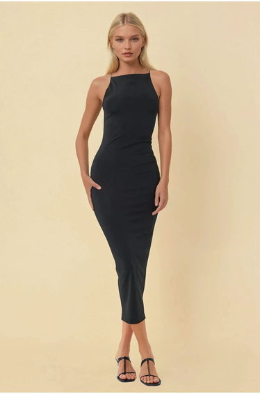 Halter Neck Bodycon Midi Dress