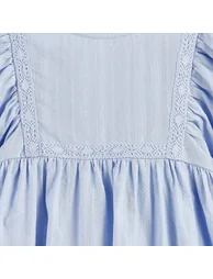 Crew Neck Dress with Butterfly Sleeves and Ric Rac Detailing - 1