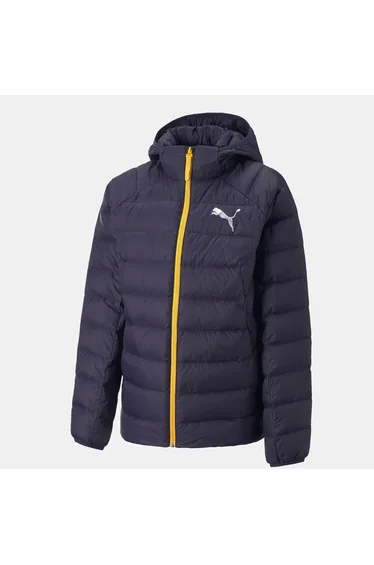Boy's Puma Junior Packlite Hooded Down Jacket in Blue