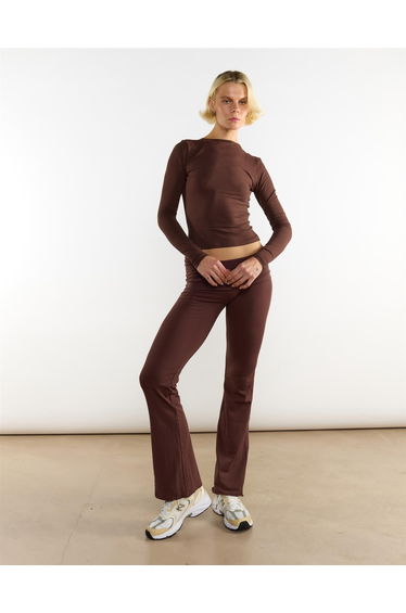 Wide Leg Trousers - Coffee