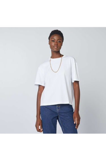 Oversized round neck T-shirt white