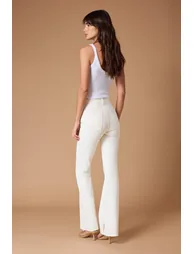 White High Waist Flare Jeans - 2