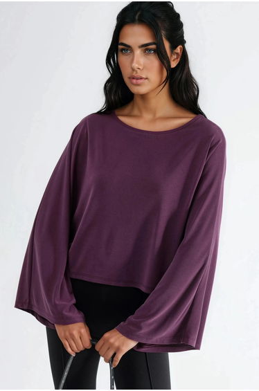BUSEM Loose Fit Boat Neck Blouse