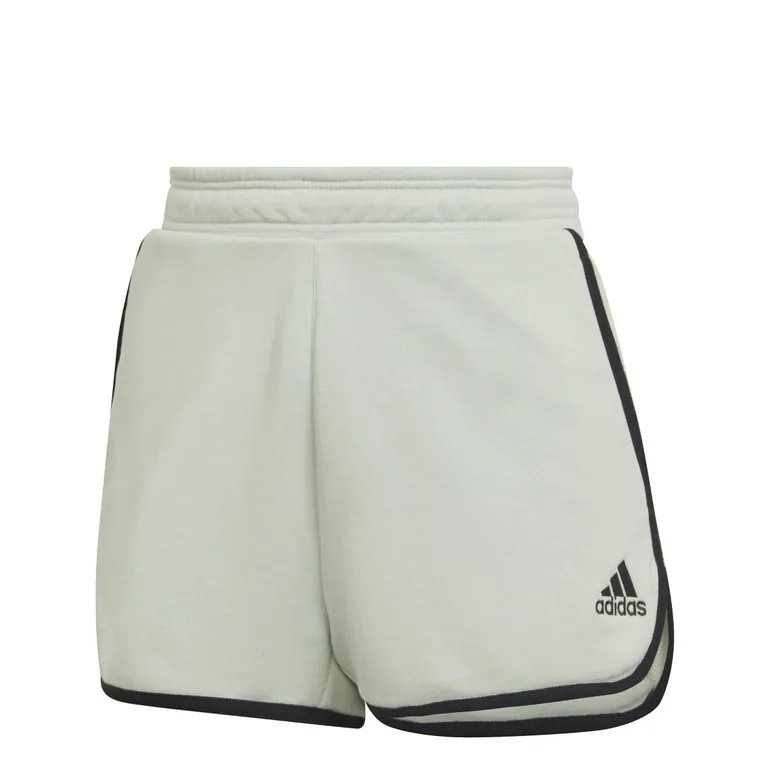 Women's adidas French Terry High-Rise Shorts in Green - 1