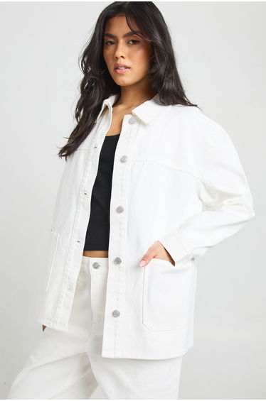 Denim Shacket - ecru