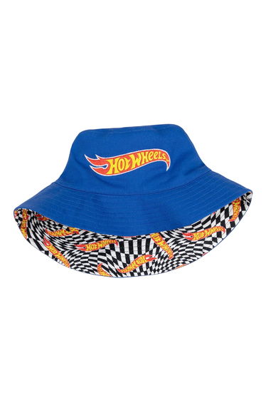 Hot Wheels Boys Checkerboard Logo Reversible Bucket Hat - Multicoloured