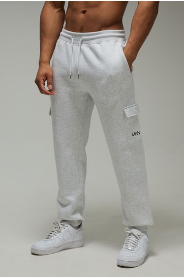 Man Active Regular Fit Cargo Jogger - light grey