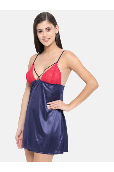 Lace Insert V Neck Strappy Babydoll