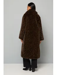 Petite Leopard Faux Fur Coat - 2
