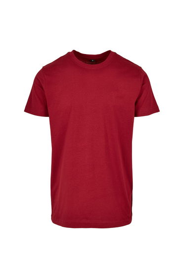 Mens Basic Round Neck T-Shirt - Burgundy