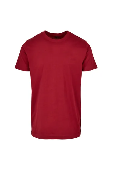 Mens Basic Round Neck T-Shirt - Burgundy