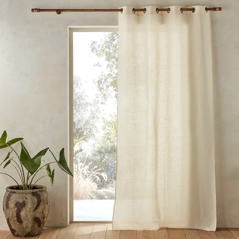 Colin Linen Curtain with Eyelets - 1